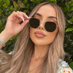 Sunglasses Vintage Small Square Women Men Fashion Shades Ocean Lenses Metal Frame Sun Glasses Timeless Style Selfie