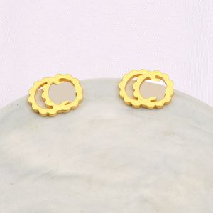 20style 18K Gold Plated Luxury Designer Double Letter Stud Earring Geometric Famous Women Simple Jewelry Earring Wedding Party Gift Jewelry