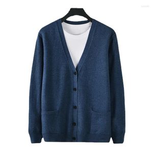 Suéteres masculinos Chegada Super Grande Outono Homens Moda Casual Cardigan Computador Malha V-Neck Sweater Plus Size M L XL 2XL 3XL 4XL 5XL