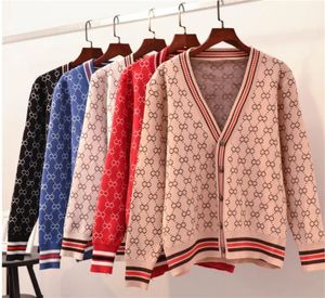 Kvinnors tröjor Vinterkardigan tröjor Kvinnor Sticker Casual Fashion Thin Coat Sweater Loose Button V-Neck Cardigans Jackor