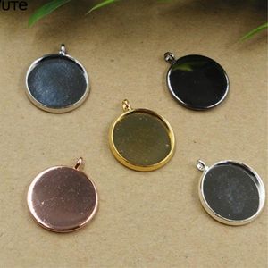 Boyute 50st Silver Plated Pendant Blank Tray 10mm 12mm 14mm 16mm 18mm 20mm 25mm CAMO CABOCHON BASE SETT FÖR SMEYCH MAGE294O