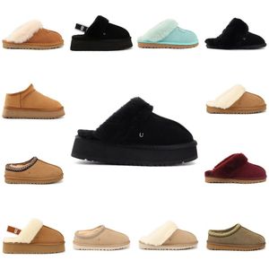 Buty śnieżne Tazz Slipper Tasman kapcie kobiety ultra ugh buty mini tasman platforma czarna kasztanki czerwony futra botki z nasion puszyste futrzane buty