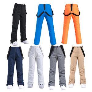 Skiing BIB Pants Women's and Men's Ice Snow Pants Outdoor Snowboarding Clothing Strap Trousers Skiing Suit Wear 10K Waterproof Unsex Bibs 231025