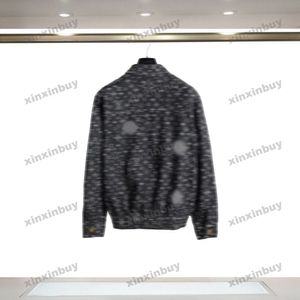 Xinxinbuy Men Designer Coat Jacket Denim Starry Sky Letter Jacquard sätter långa ärmar Kvinnor White Black Blue M-2XL