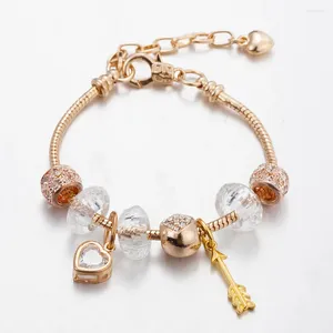 Strang ANNAPAER Design Luxus Abalorio Frei einstellbare Größe Sweet Heart Farbe Oro Bead Anhänger Armband Schmuck Für Feminina