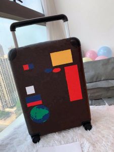 spinner brown suitcases travel luggage cartoon men womens horizon 55 suitcase top quality trunk bag watercolor universal wheel duffel rolling luggages