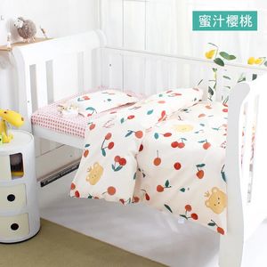 Bedding Sets 3Pcs Set born Baby Cot Bed Linen Cotton Printted Sheets Duvet Cover Case Pillow Customized Size Four Seasons 231026