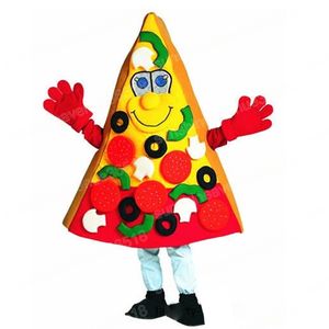 Halween Pizza Mascot Costume di alta qualità Carattere tema del carnivale di carnivali per adulti di dimensioni natalizi festa di compleanno outfit per uomini donne