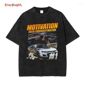 Herren T-Shirts Nascar T-Shirt Vintage Washed Racing Y2K Shirt Streetwear Motorsport Kurzarm Harajuku HD DTG Print Tops Tees Männer Baumwolle