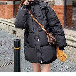 Women's Down Parkas ITOOLIN Women Long Sleeve Causal Buttons Zipper Hooded Coat Thickened Warm Autumn Winter Office 231026