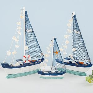 Baby Walking Wings Mediterranean Style Wooden Sailboat Model Office Living Room Desktop Decoration Nautical Decoration Home Decoration Crafts 231026