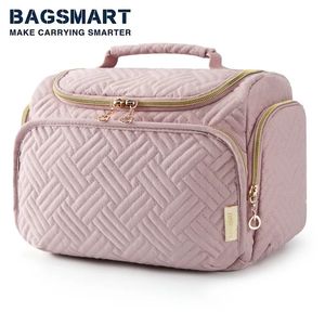 Sacos cosméticos casos BAGSMART saco cosmético feminino grande capacidade saco de higiene de viagem com alça de armazenamento à prova d'água organizador de maquiagem casos 231026