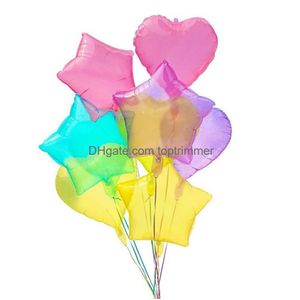 Balão 100pcs Colorf Clear Heart Star Shape18Inch Balões 2023 Aniversário Dia dos Namorados Love Ball House Garden Decor Party Favor Drop Dh5Qh