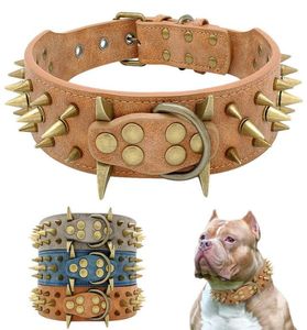 Collare per cani con borchie a spillo larghezza 2quot per cani di taglia media Pitbull Pastore tedesco Collari per animali in pelle PU Cool Fashion 211006257n3404162