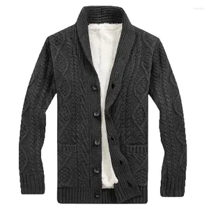 Мужские свитера, осенне-зимняя вязаная куртка, шерстяной льняной свитер, кардиган, утепленные флисовые пальто, повседневный трикотаж, мужская одежда, свитера