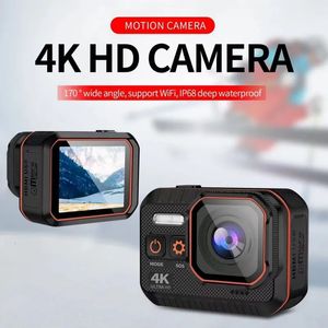 Câmeras à prova de intempéries Câmera Digital 4K Ultra HD 60FPS Ação Cam Ao Ar Livre À Prova D 'Água Bicicleta Capacete De Motocicleta Esporte Com Tela LED Esportes 231025