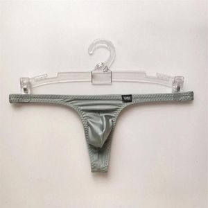 Underpants Men Shiny Micro Thong Underwear Male Penis Pouch String Tangas Lingerie T-Back High Stretch Low Waist Sexy Breathable F301d