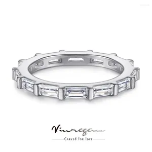 Cluster Rings Vinregem Emerald Cut Lab skapade Sapphire Gemstone 18K Gold Plated 925 Sterling Silver Fine Ring for Women Wedding Band