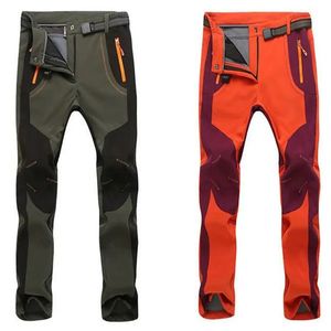 Skiing Pants Autumn Winter Thick Warm Fleece Pants Women Waterproof Hiking Trekking Camping Skiing Soft Shell Pant Outdoor Windproof Trousers 231025