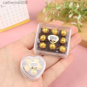 Kuchnie Plaga Food Kawaii Mini Chocolate Gift Box Model Dollhouse Miniature Play Kitchen Food Toy do domu Akcesoria