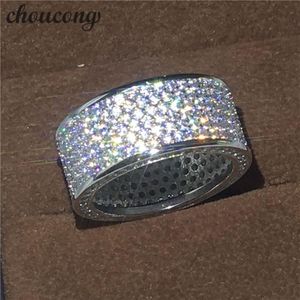 Choucong Victoria Wieck Tam Pave Seti 320pcs Diamonique CZ Beyaz Altın Dolgulu Nişan Düğün Band Ring Seti Kadın Erkek Hediye253i