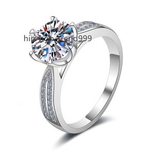 2CT Moissanite Gümüş 925 Nişan Yüzüğü Yuvarlak Kesim Moissanit Halo Ring Nişan Düğün Moissanit Ring