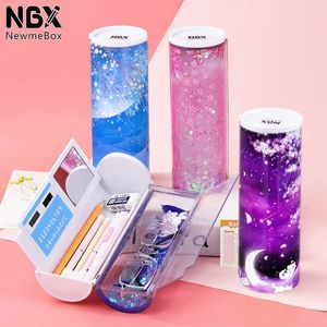 Pennsäckar NBX Whiteboard Eraser Transparent Standing Anime Pen Case Kawaii Stationery Pencilcase School Supplies for Girls Boy 231025