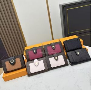 Klassisk designer plånbokskorthållare äkta läderkredit -ID -kort plånbok flip väska lyx kvinnors mynt pursar mens resedokument passhållare vikta plånbok