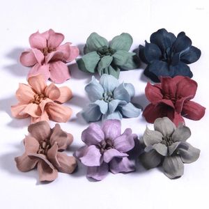 Decorative Flowers 10Pcs 5CM Handmade DIY Fabric Flower For Wedding Invitation Artificial Dress Shoes Bride Bouquet Craft Projects