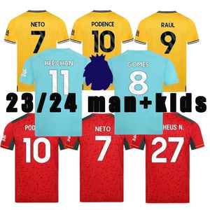 Wolves 23 24 Fußballtrikot Boubacar Traore Jean-Ricner Bellegarde Matt Doherty Doyle Wanderers Enso Gonzalez Nathan Fraser Home Away MAN Kinder-Fußballtrikot S-4XL