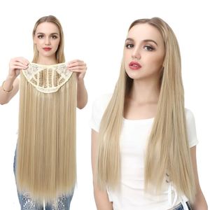 Synthetic s 24" 20" 16" Clip in Hair U Part Natural Straight Long Blonde Black False Piece Hairpiece 231025