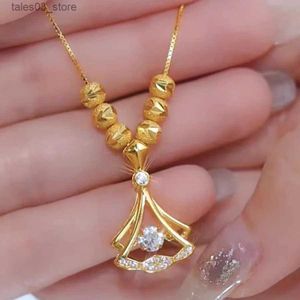 Hänge halsband äkta 18k guld diamant ginkgo bladhänge halsband för kvinnor enkel zirkon halskedja för kvinnor fina smycken gåvor q231026