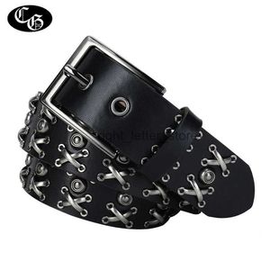 Belts Punk Rock for Mens Male Luxury Designer Studded Cowskin Hip Pop Jeans Cinturones Para Hombre YQ231026