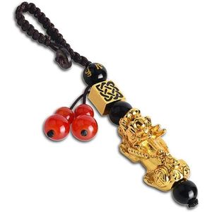 Ciondoli con ciondolo Pixiu Bestia Porta fortuna e ricchezza Cinese Fengshui Charm Portachiavi con chiave per auto Portachiavi Borsa Bracciale Accessori291N