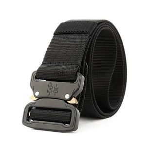 Belts New Tactical Designer Men Wide For Trousers Alloy Buckle Nylon Army s 4.3CM Width Training Equipment Canvas Waist Belt YQ231026