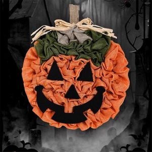 Grinalda de flores decorativas para cemitério com suporte outono porta frontal decoração pano halloween abóbora outonos