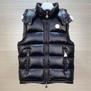 Novo designer de homens para baixo coletes das mulheres com capuz colete jaquetas peito bordado emblema quente outerwear inverno coats297r