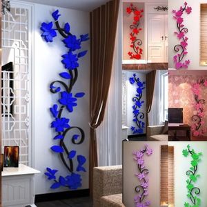 3D Wall Panel Acrylic Stickers Creative Decorative Flowers Floral for Living Room Bedroom Home Decoration 231026