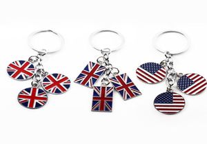 Portachiavi con bandiera Varie forme Ciondolo stile britannico Regalo Bomboniera Auto Regno Unito Regali per affari esteri americani Bandiere Portachiavi7839204