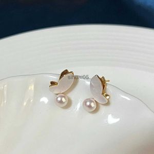 Stud New Arrival Natural Freshwater Pearl Butterfly Fairy 14K Gold Filled Female Tassels Earrings Jewelry For Women Anti Allergy YQ231026