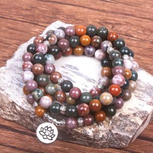 Bransolety uroku Ocean Onyks Bransoletka lub naszyjnik Kobiety Kamień Naturalny Biżuteria 108 Mala z lotosem om Buddha Design Design