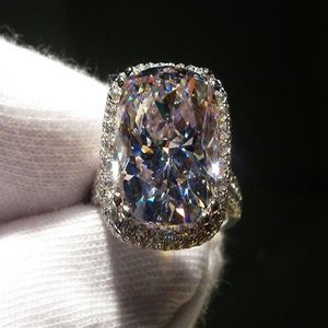 Victoria Wieck Nowa marka biżuteria 14KT Białe Złoto wypełniono 8ct Big Topaz Symulowany diamentowy zespół zaręczynowy Pierścienie dla kobiet SI273T