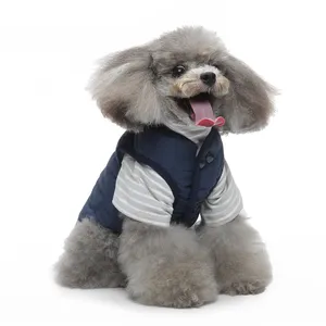 Dog Coat Vest for Small Medium Dogs Warm Cotton Puppy Jacket in 2 pieces, Windproof Winter Dog Outfits Apparel Pet Clothes for Indoor Use,Blue