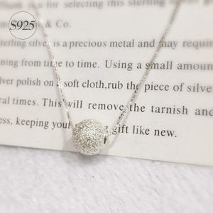 Chokers Modian Classic Lovely Tiny Frosted Ball Pendant Necklace For Women Fashion 925 Sterling Silver Box Chain Two Style Fine Jewelry 231025