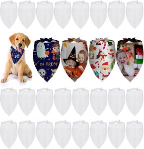 Cão em branco Bandanas Sólido Branco DIY Pet Bandanas Triângulo Cachecol Pet Transferência de Calor Triângulo Babadores Acessórios Para Cães Filhote de Cachorro Cats3661296