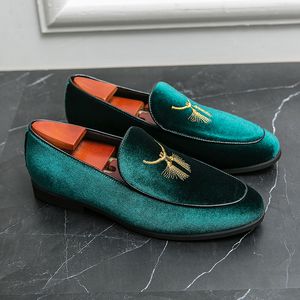2024 Loafers for Men pommel corduroy pommel Mens Formal Shoes Dancing shoes Size 38-48