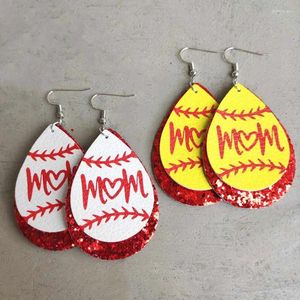Kolczyki Dangle Double -Way Stórzane łzy baseball softball mama dla kobiet glitter sport mama matki
