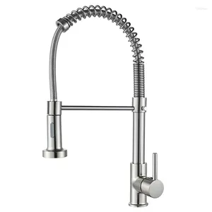 Küchenarmaturen Edelstahl gebürstet schwarz Torneira Gourmet Pull Down Sink Out Spring