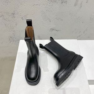 leather Platform black white Martin ankle boots low-heeled fashion Combat booties Luxury designer boots Women men size 35-45