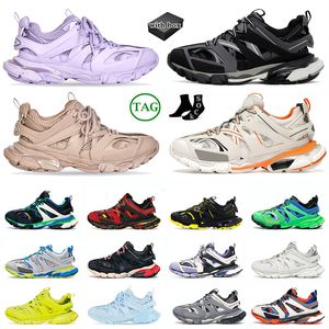 Track Runners 3.0 Mens Vestido Sapatos Triplo Preto Borgonha Couro Rosa Cinza Luz Roxo Neon Amarelo Branco Luxo Faixas Marca Mulheres Mens Tamanho Grande Sapatilhas Treinadores